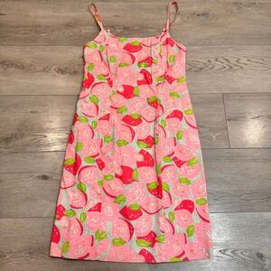 Vintage Lilly Pulitzer Mango Mama Print Dress Size 8 Medium Spaghetti Strap